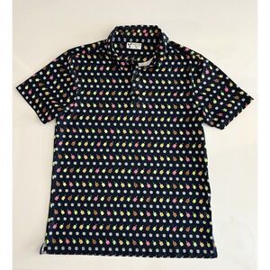Yatta Golf Men's Polo Shirt Size S Pickleball Paddle & Ball Print Performance